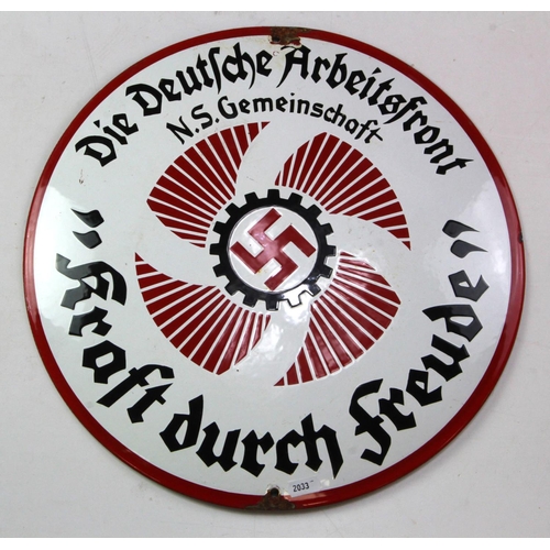 1199 - German large enamel wall shield.