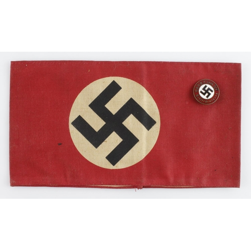 1223 - German NSDAP Party badge and armband.