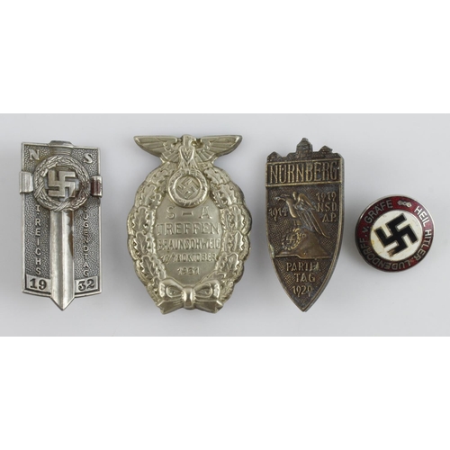 1234 - German Party & Rally badges 4x.