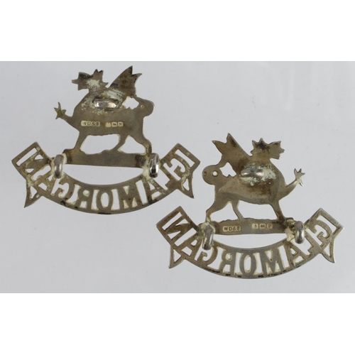 1312 - Glamorgan Police badges, both silver hallmarked, for Birmingham 1936 and 1939.  (2)