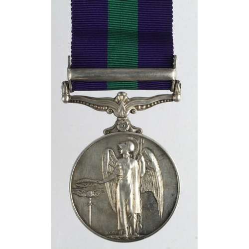 1339 - GSM QE2 with Malaya clasp, named (23484827 Cfn D W Lewis REME)