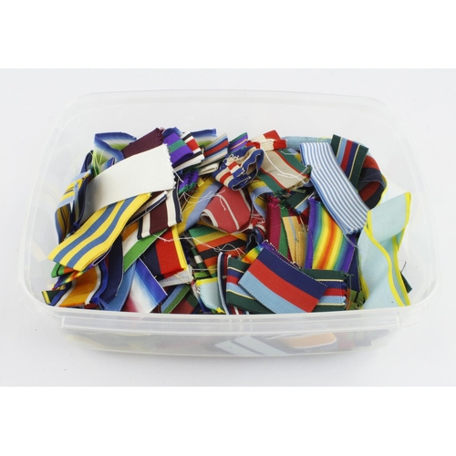 1407 - Medal ribbons box full of mixed ribbons.