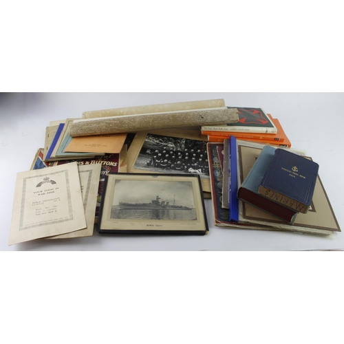 1429 - Military paper ephemera incl Honourable Discharge Scrolls, books, named group photos South Staffs, e... 