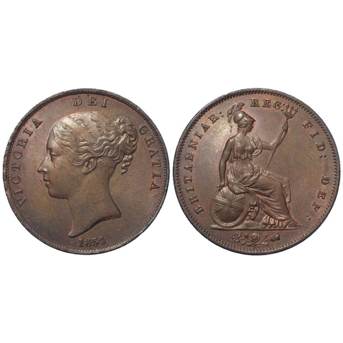 149 - Penny 1854 OT, EF trace lustre.