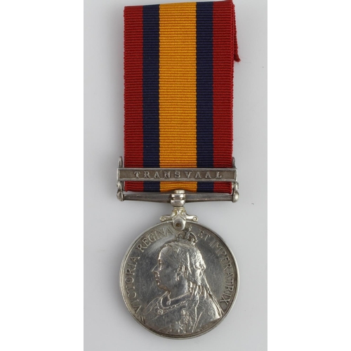 1493 - QSA with Transvaal clasp (6478 Pte R Pinch RL. Scots Fus). Served 2nd Bn. With copy medal roll, also... 