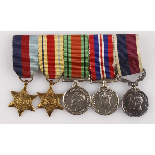 1502 - RAF miniature medal group of five to Sqd leader A C Monk comes with research.