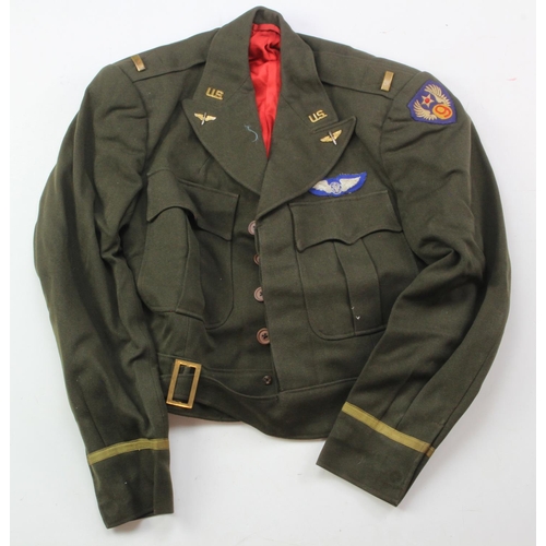 1517 - Rare WW2 British made 9th Air Force Officers IKE jacket tailored with label by RAMAN of New Bond St,... 