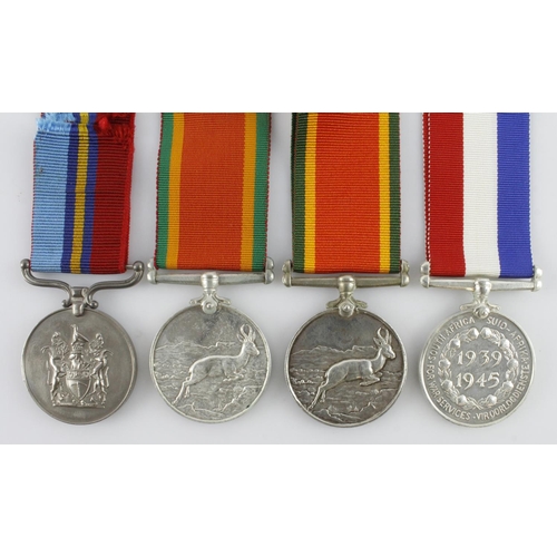 1557 - South African Medal for War Service 1939-1945, silver, unnamed as issued. Africa Service Medal x2 (C... 