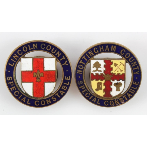 1564 - Special Constable lapel badges for Nottingham County, and Lincoln County  (2)