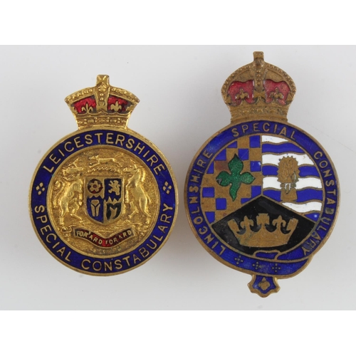 1566 - Special Constabualry lapel badges for Lincolnshire and Leicestershire  (2)