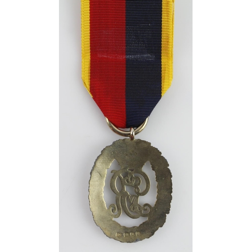 1586 - Territorial Decoration GV silver hallmarked for 1932, with HAC ribbon