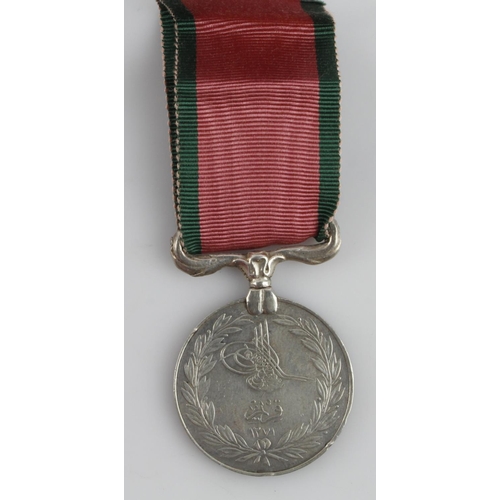 1595 - Turkish Crimea Medal 1855 'La Crimea' and named (G. Dorrongton 7 R.F.) Born South Weald, Essex.