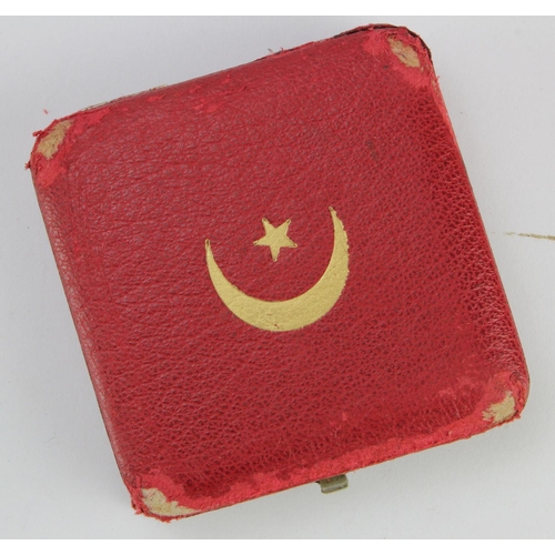 1596 - Turkish ottoman case for a Bravery award (Gallipoli star) service wear.