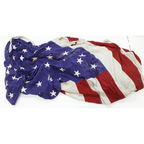 1603 - US large stars and stripes American flag some tears and holes well used.