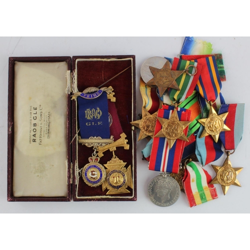 1610 - Various WW2 medals etc - 1939-45 Star x3, Defence Medal, War Medal x2, Atlantic Star x2, Burma Star,... 