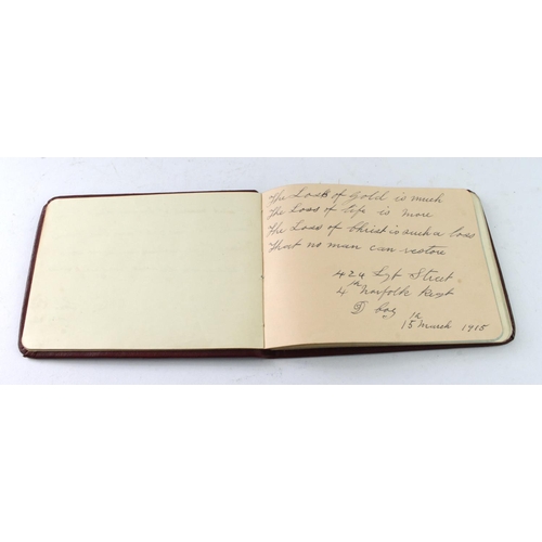 1659 - WW1 autograph album collected 1915, put together somewhere near Bury St Edmunds, many many signature... 