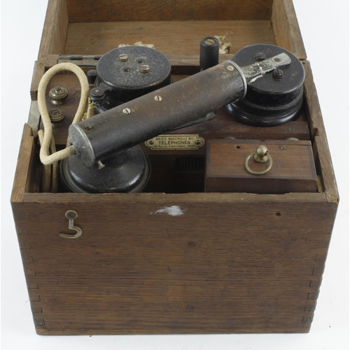 1681 - WW1 French field telephone set in very nice condition came from a private museum near Verdun, France... 