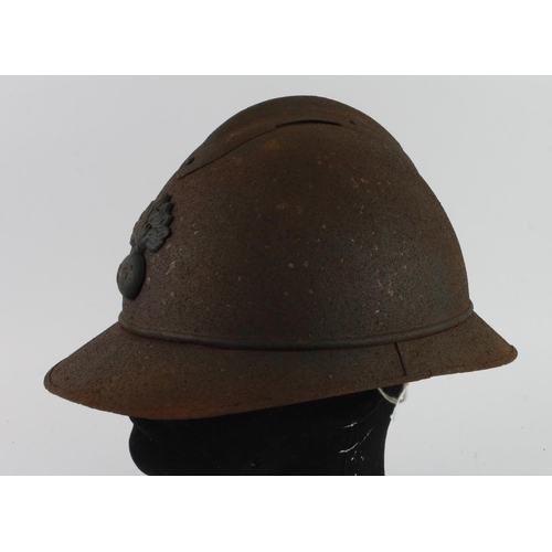 1682 - WW1 French Mle 1915 Adrian Helmet Badged to the Infantry. No Liner.