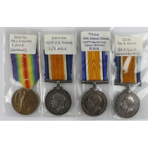 1710 - WW1 odds - BWM (2318 Pte A Payne R.Suss R) on the Sulva Roll. BWM (200084 A/Sjt G R Eldred R.Suss R)... 