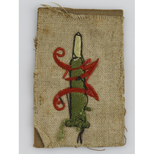 1728 - WW1 scarce volunteer training corps marksman cloth badge.