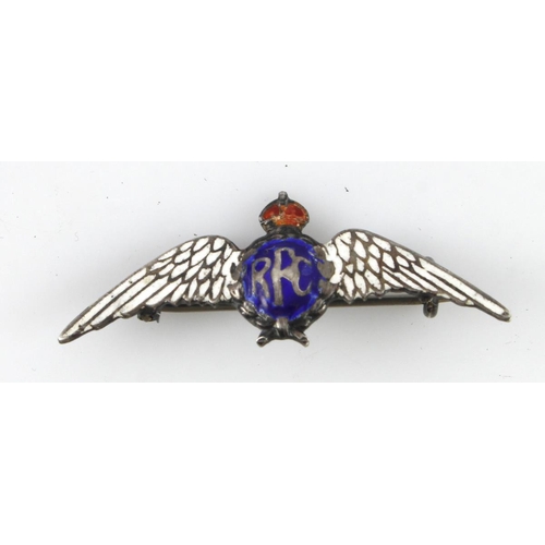 1730 - WW1 Sterling Silver Royal Flying Corps Sweethearts Badge.