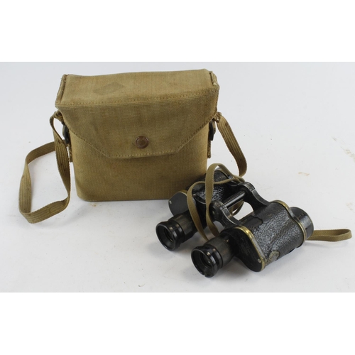 1749 - WW2 1942 dated Kershaw binoculars in their 1940 dated webbing case.