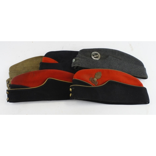 1753 - WW2 Army and RAF side hats, collection of five.