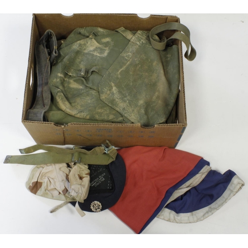 1760 - WW2 box lot of misc militaria inc 37 patten webbing.  (Buyer collects)