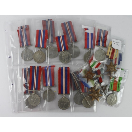 1763 - WW2 British medals various - War Medal x13, Defence Medal, 1939-45 Star with COPY Battle of Britain ... 