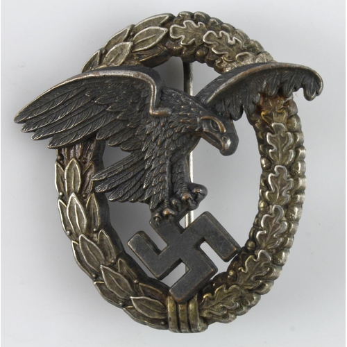 1789 - WW2 German 3rd Reich Luftwaffe observers badge marked C E Junkers Berlin SW68.