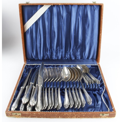 1802 - WW2 German 6-person Cutlery Set with Waffen SS runes on each piece. 24 pieces in total. Maker Emil M... 