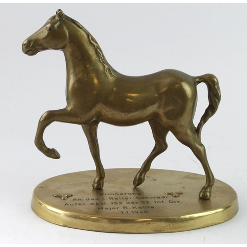 1812 - WW2 German Engraved Horse Statue Dedicated to the 