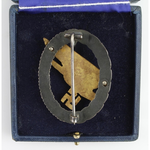 1813 - WW2 German Fallschirmjäger (Paratrooper) Qualification Badge. Maker: Assmann.