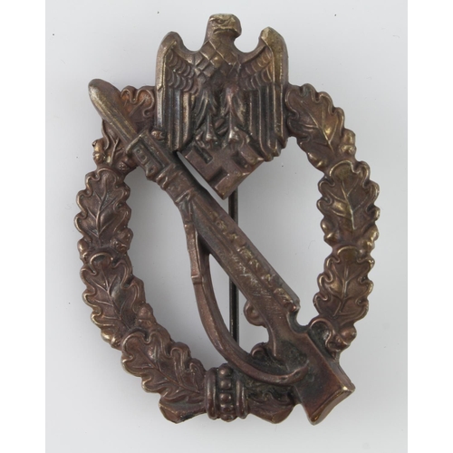 1817 - WW2 German Infantry Assault Badge Bronze Class. Solid Plated Tombac. Maker Marked: S.H & Co 41 (Sohn... 