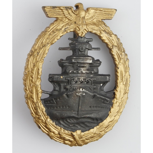 1819 - WW2 German Kriegsmarine High Seas Badge. Awarded for service to the crews of the High Seas Fleet con... 