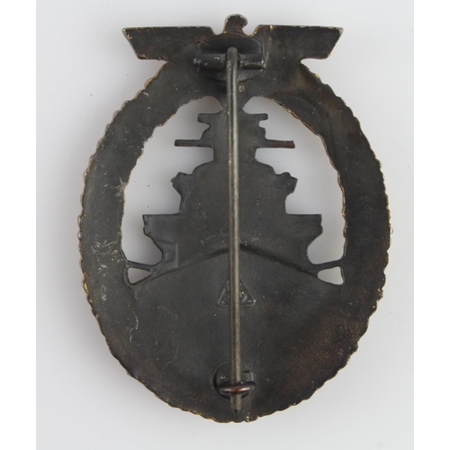 1819 - WW2 German Kriegsmarine High Seas Badge. Awarded for service to the crews of the High Seas Fleet con... 