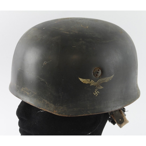 1826 - WW2 German Re-enactors Luftwaffe Fallschirmjäger's Double Decal Helmet. Very nicely done.