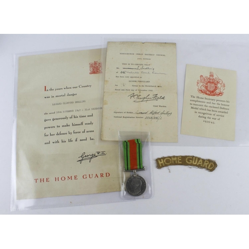 1840 - WW2 Home Guard service certificate with Hornchurch Civil Defence, Fire Guard Certificate of Service,... 