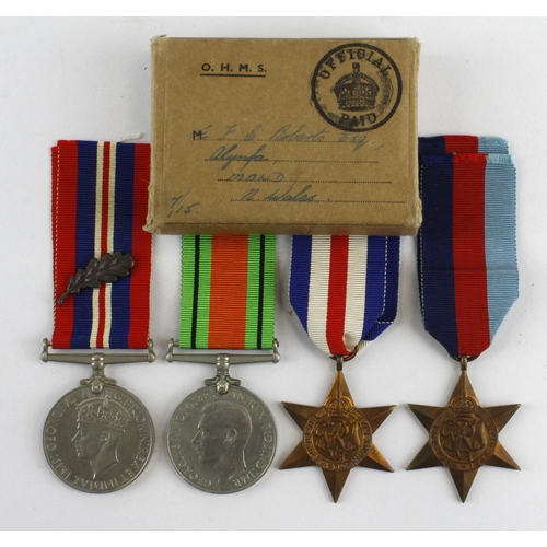 1854 - WW2 officers group with 1939-45 star, F&G star, Defence and War medal with M.I.D in named box to Maj... 