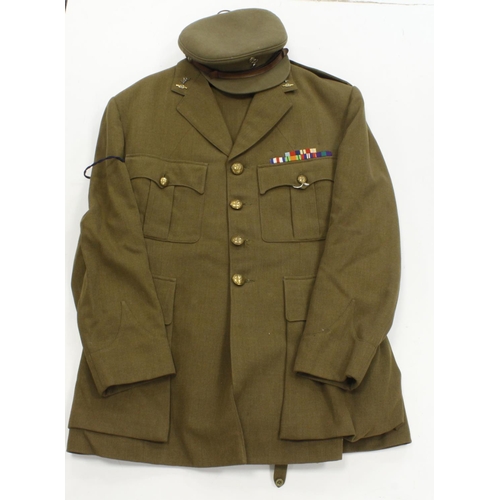 1855 - WW2 Officers Royal signals service uniform with jacket, trousers, hat and Sam brown.