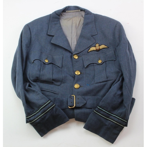 1865 - WW2 Royal Air Force Flight Lieutenant, Pilots 4 pocket service dress tunic with original as worn pad... 