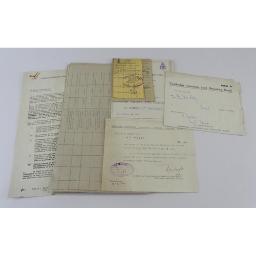 1870 - WW2 scarce set of documents relating to Major E S Ridley who was at the Rome War Crimes Court with a... 