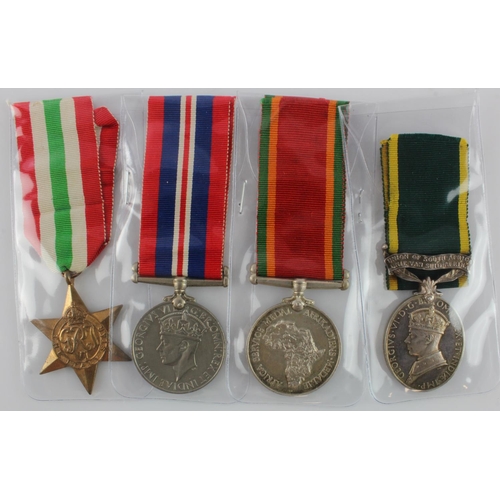 1875 - WW2 South African group - Italy Star, War Medal, Africa Service Medal all medals named (14358 F. De.... 