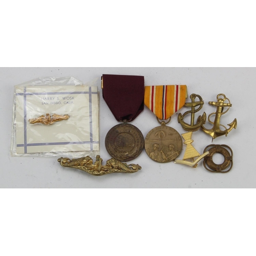 1881 - WW2 US Navy Submarine badges including gilt officers breast badge, Australian made by Luke of Melbou... 