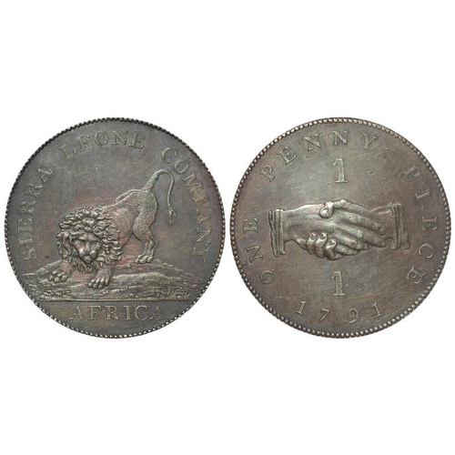 259 - Sierra Leone Company Penny 1791 EF, light scratches.