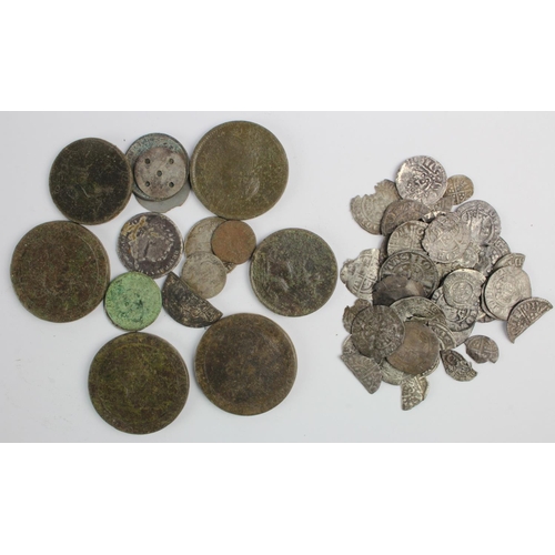 273 - An assortment of detector finds, largely hammered with some milled, lower grades.