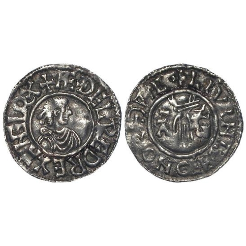 281 - Anglo-Saxon silver Penny of Aethelred II, First Hand type c.979-985 AD. Norwich mint, moneyer Lifinc... 