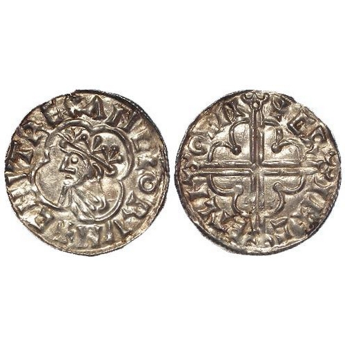 282 - Anglo-Saxon silver Penny of Cnut (King Canute), Quatrefoil type c.1017-23 AD. Lincoln Mint, moneyer ... 