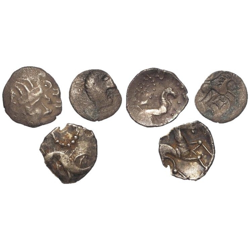 286 - Celtic Britain (3) silver units of the Iceni: Bury head type S.432, 1.34g, weak on obv., aF/GF; a va... 