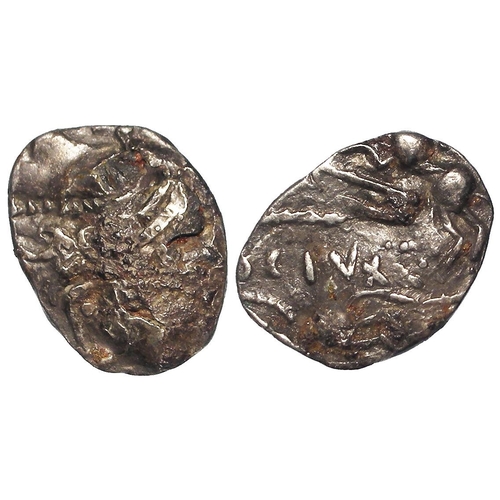 287 - Celtic Britain or Gaul plated silver unit 1.67g, unidentified, obverse unclear possibly a portrait i... 